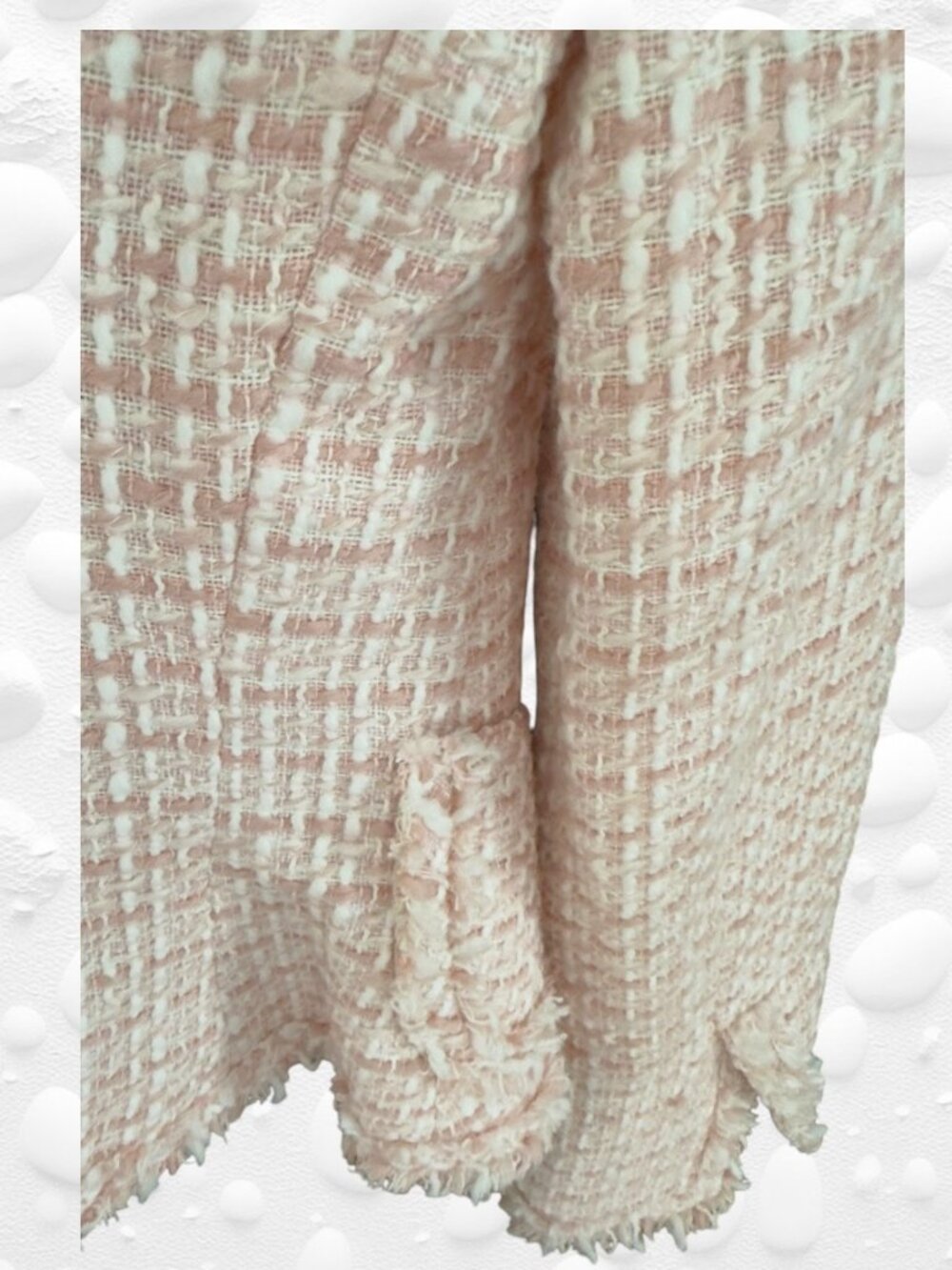 ZARA BASIC Light Pink Tweed Jacket, Size 2 - Like New - Picture 7 of 8